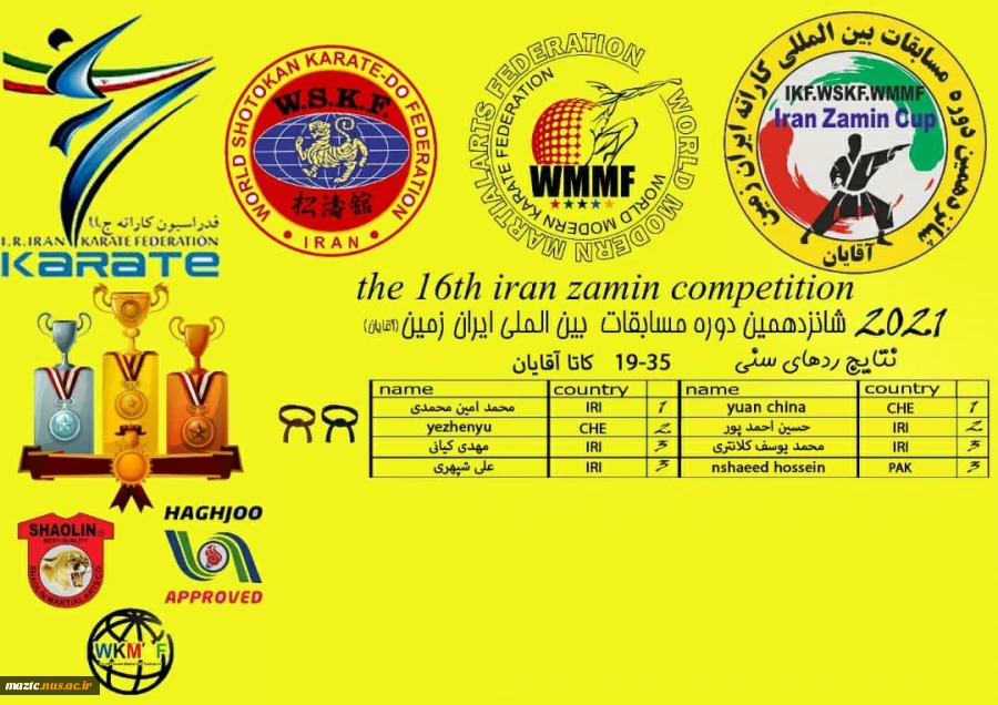 رئیس دانشگاه فنی و حرفه ای استان مازندران کسب مقام سوم مسابقات بین المللی کاراته توسط دانشجوی دانشکده فنی امام محمدباقر(ع) ساری را تبریک گفت 2