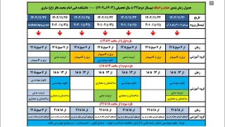 برنامه زمانبندی حذف و اضافه نیمسال 022 دانشجویان دانشکده فنی امام محمد باقر(ع) ساری